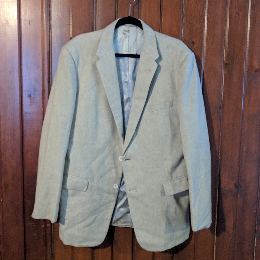 Vintage Burberry Men's Blazer Cream size 40 Wool